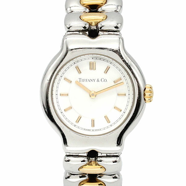 Tiffany Tisolo Watch White Dial Stainless Steel Yellow Gold